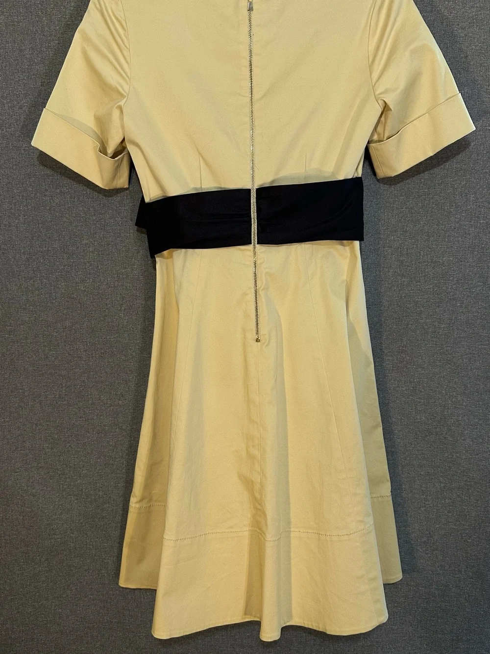 kate spade Cream A‑Line Dress with Black Waist Bow